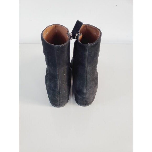 AQUATALIA Womens Shoes Waterproof Block Heel Bootie Black Suede Sz 7.5 Side Zip - Picture 7 of 13